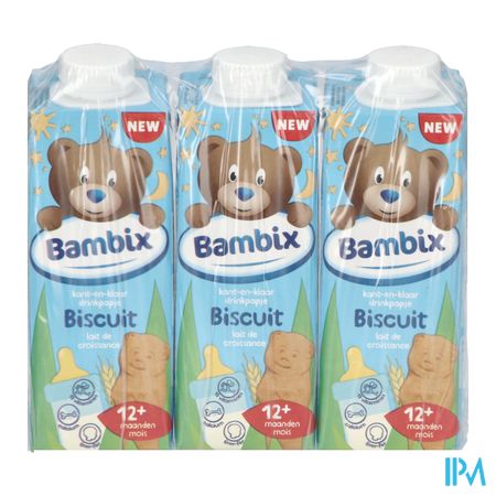 Bambix Groeimelk Biscuit 1+ 3x250ml 2
