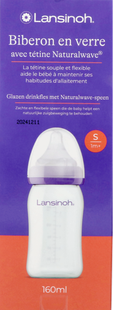 Lansinoh Zuigfles Glas + Speen 160ml 4 8