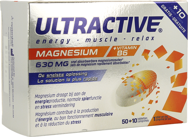 Ultractive Magnesium 630mg Comp 60 3