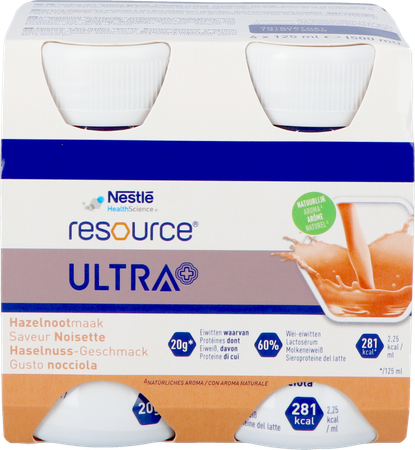 Resource Ultra+ Hazelnootsmaak 4x125ml 1