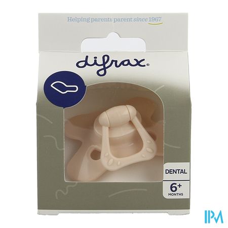 Difrax Fopspeen Dental +6m Uni/pure Roze/blossom 1