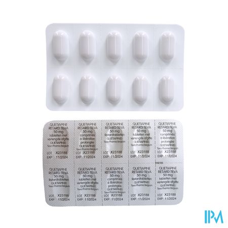 Quetiapine Retard Teva 50mg Verl.afgifte Comp 100 5