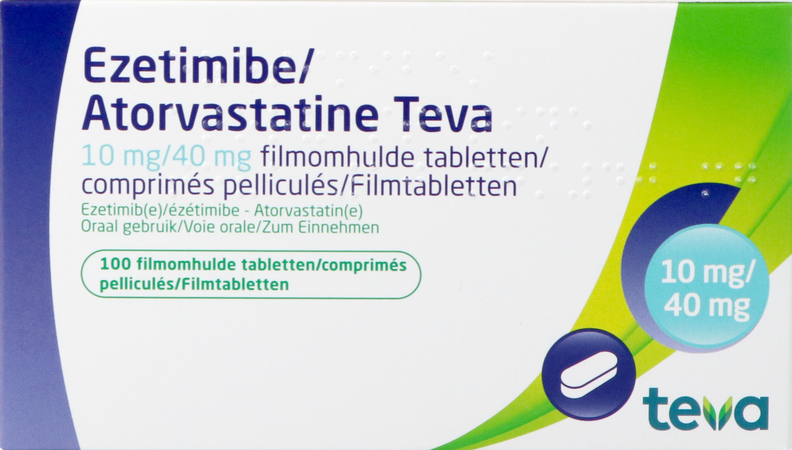 Ezetimibe Atorvastatine Teva 10/40mg Comp Pell 100 1