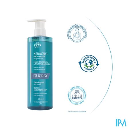 Ducray Keracnyl Schuimende Gel 400ml Nf 14