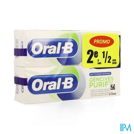 Oral-b Tandpasta Purify Int. Reinig.2x75ml 2e -50%