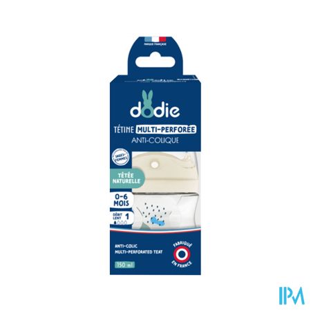 Dodie Zuigfles A/colic Speen&ring Blauw +0m 150ml