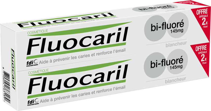 Fluocaril Dentifrice Bi-fluore 145 Blanche 2x75ml 2