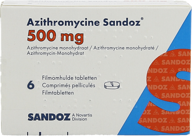 Azithromycine 500mg Sandoz Tabl Omhulde 6x500 mg 2