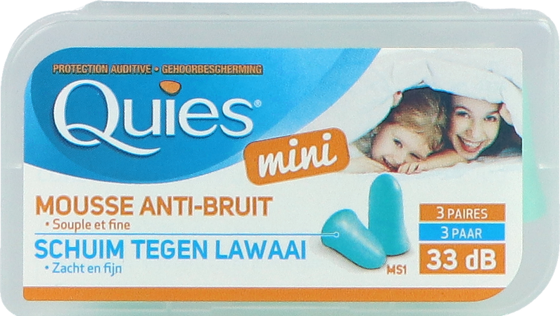 Quies Oordoppen Schuim Mini A/lawaai 3 Paar 1