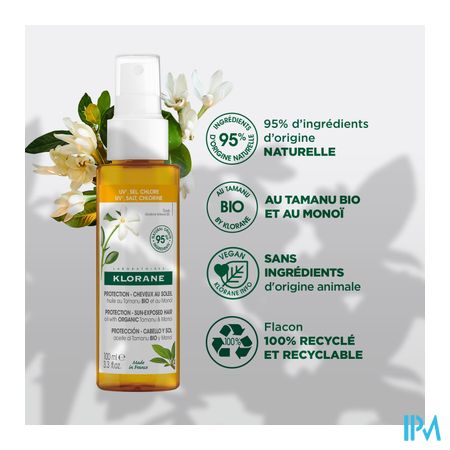 Klorane Capil. Huile Tamanu&monoi Bio 100ml 4