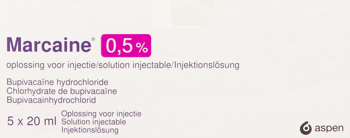 Marcaine Sol. Inj. 5 X 20ml 0,50 % 3