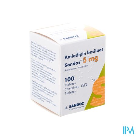 Amlodipine Besilaat Sandoz Pot C0mp 100x 5mg 1
