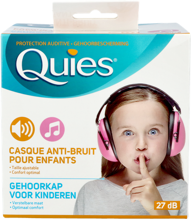 Quies Gehoorkap Kind A/lawaai Roze 3