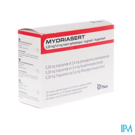 Mydriasert 0,28mg/5,4mg 20 Ooginsert + 20 Pincet 1