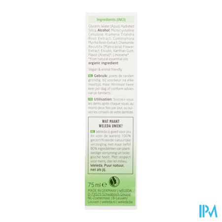 Weleda Dentifrice Vegetal Tube 75ml 6