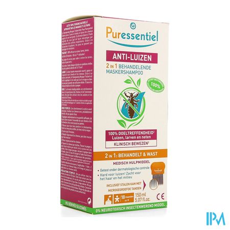 Puressentiel A/luizen Sh Behand. 2in1 150ml + Kam