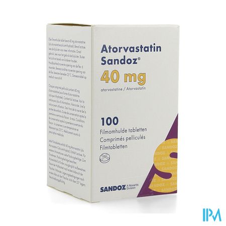 Atorvastatin 40mg Sandoz Comp Pell 100 Fl Hdpe