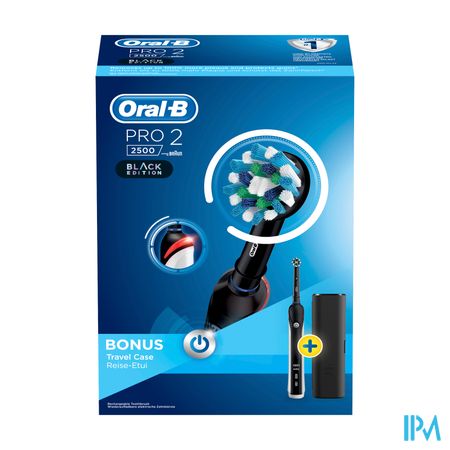 Oral-b Pro 2500 Black Borstel Crossact+travel Case