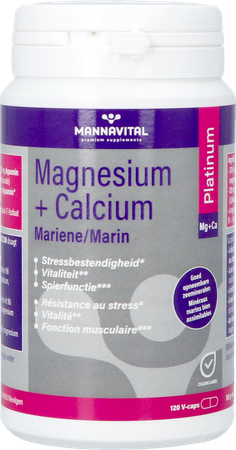 Mannavital Magnesium + Calcium Mariene V-caps 120 14