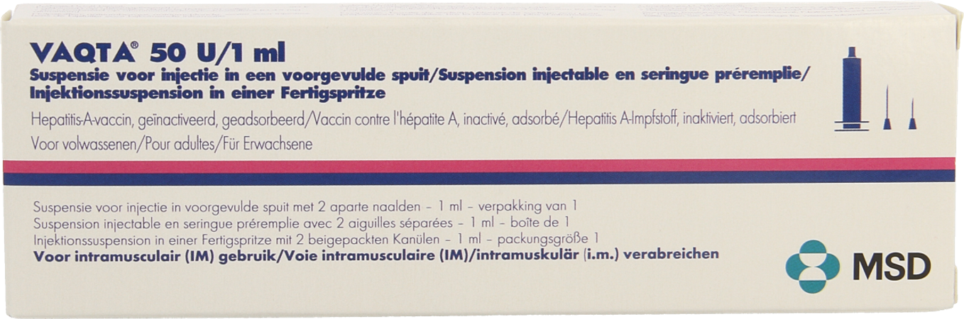 Vaqta 50u/1ml Ad Gebruikskl Spuit 2 Naalden 2