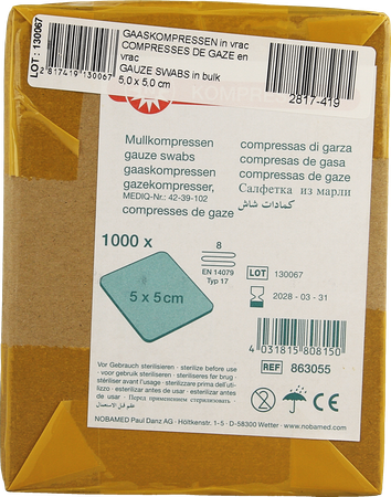 Noba Gaaskompres 5x 5cm Vrac 1000 9300200 1