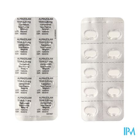 Alprazolam Teva Tabl 50 X 0,25mg