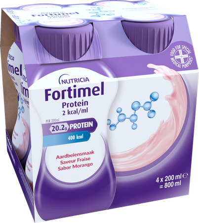 Fortimel Protein 2kcal Aardbei 4x200ml 4