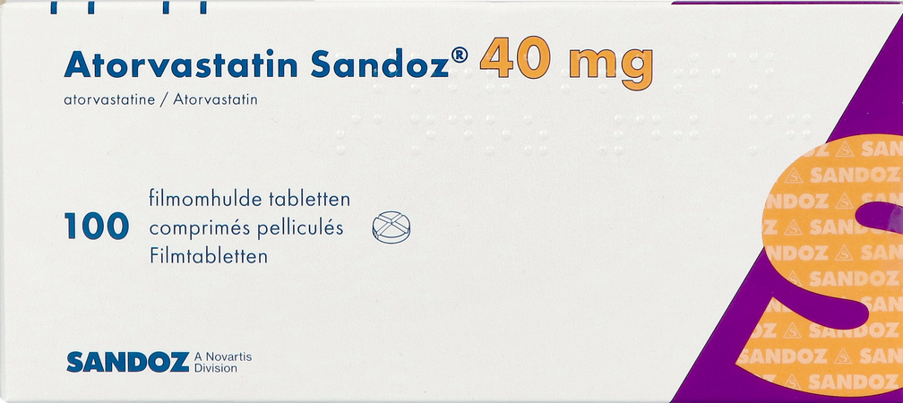 Atorvastatin 40mg Sandoz Comp Pell 100 Alu/alu 1