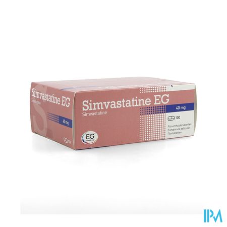 Simvastatine Eg 40mg Pi Pharma Filmomh Tabl100 Pip