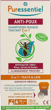 Puressentiel A/poux Sh Traitant 2en1 150ml+peigne 1