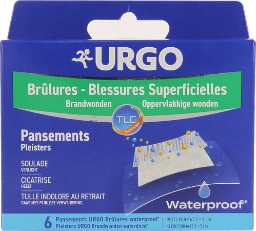 Urgo Brandwonden Oppervlakkig Wtp Wondpl. 5x7cm 6 1