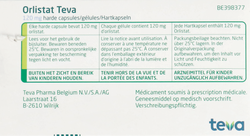 Orlistat Teva Harde Caps 90 X 120mg 4