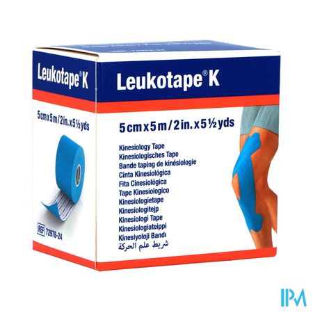 Leukotape K Kleefwindel Elast Lichtblauw 5cmx5m 1