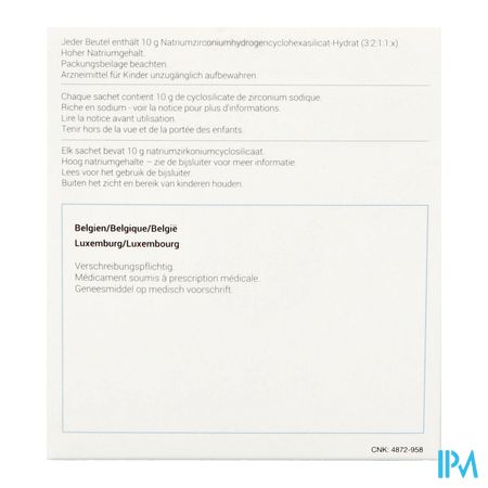 Lokelma 10g Pi Pharma Pdr Orale Susp Zakje 30 Pip 3