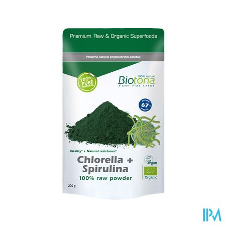 Biotona Chlorella + Spirulina Raw Powder 200g
