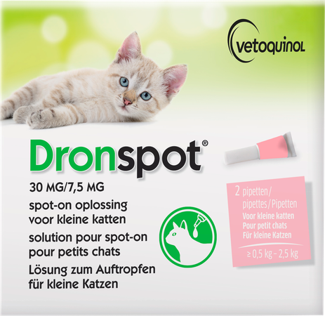 Dronspot 30mg/7,5mg Spot-on Kat Kl.>0,5-2,5kg Pip2 1