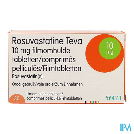 Rosuvastatine Teva 10mg Comp Pell 30 1