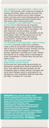 Aveeno Calm+restore Drievoudig Haver Serum 30ml 3
