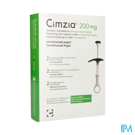 Cimzia 200mg Orifarm Sol Inj Ser Preremp. 2 X 1ml