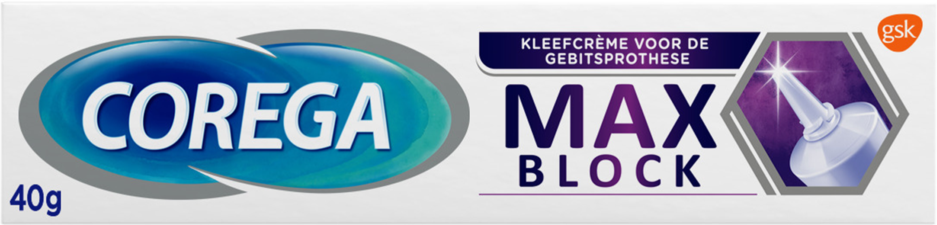 Corega Max Block Kleefcreme Gebitsprothese 40g 1