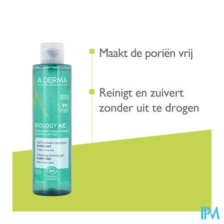 Aderma Biology Ac Zuiv. Schuim.reinig.gel 200ml 7
