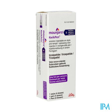 Mounjaro 5mg Kwikpen Sol Inj Stylo Prerempli 0,6ml