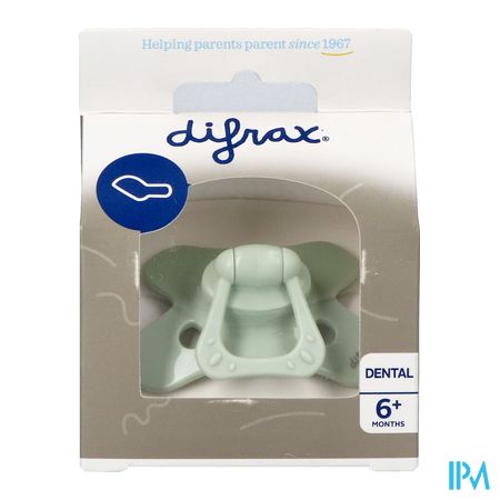 Difrax Sucette Dental +6m Uni/pure Vert/pistache 1