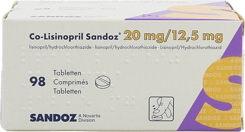 Co Lisinopril Sandoz 20mg/12,5mg Sandoz Comp 98 3