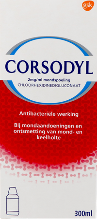 Corsodyl 2mg/ml Mondspoeling Oplossing 300ml 4
