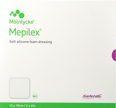 Mepilex Schuimverb Sil Abs Ster 15x15cm 5 294300 3
