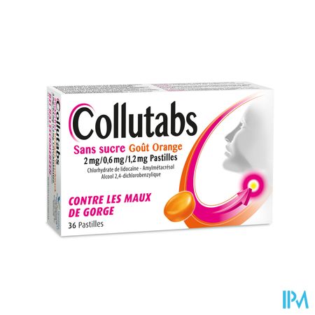 Collutabs Sans Sucre Goût Orange 2mg/0,6mg/1,2mg Pastilles