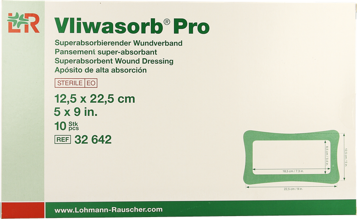 Vliwasorb Pro Verband 12,5x22,5cm 10 32642 2