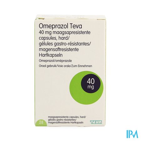 Omeprazol Teva 40mg Caps Gastro Resist Pilulier 28