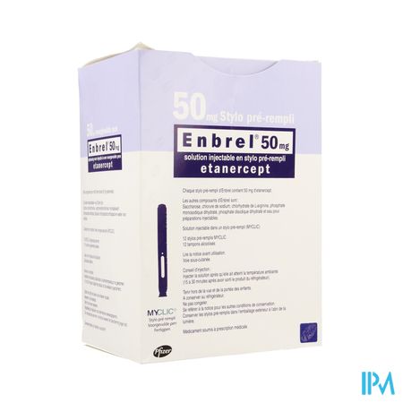 Enbrel 50mg Opl Inj Voorgevulde Pen 12 X 1ml